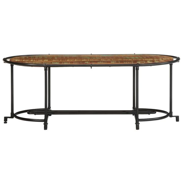 vidaXL Coffee Table Brown and Black Solid reclaimed wood, Iron Medium
