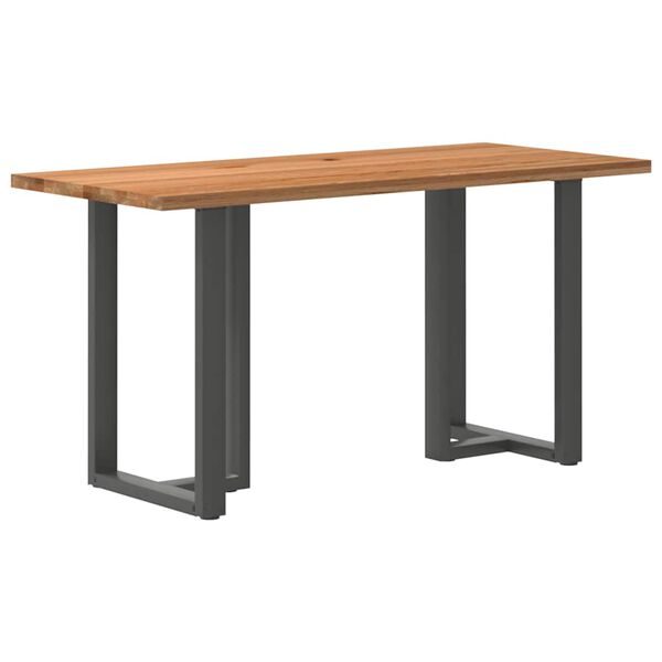 vidaXL Dining Table Light brown Solid oak wood Large Adjustable Feet