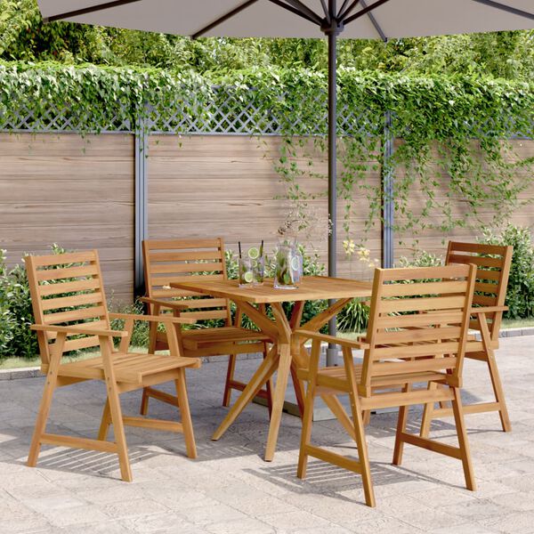 vidaXL Garden Dining Set Natural Acacia Solid Acacia Wood 5 Piece Set