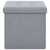 vidaXL Storage Stool Set of 2 Light Grey Faux linen, MDF, Foam Medium