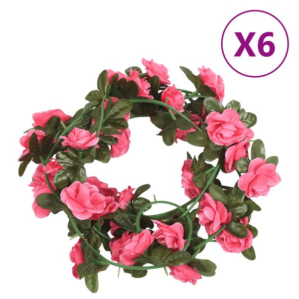 vidaXL Christmas Flower Garland Red Pink Artificial silk, PE Extra Long