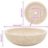 vidaXL Sink 15.7"x4.7" Marble Cream