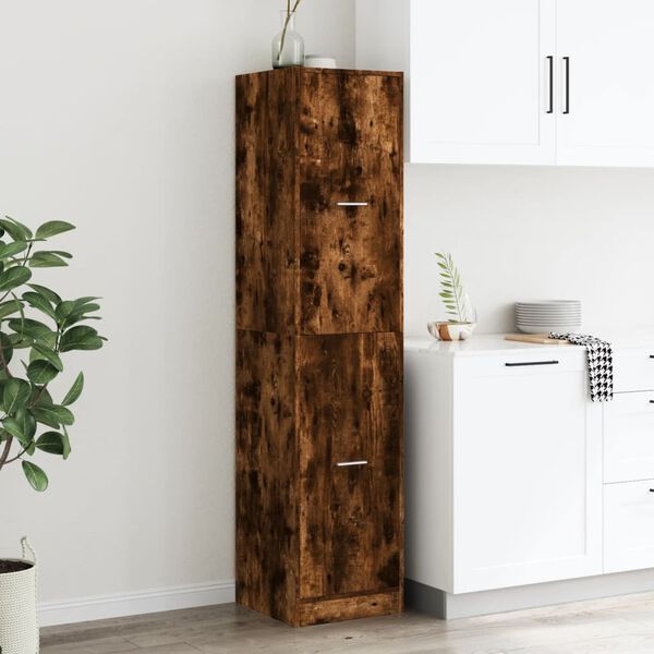 vidaXL Apothecary Cabinet Smoked Oak Engineered Wood Large