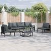 vidaXL Garden Sofa Set with Cushion 6 pcs Black Steel