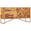 vidaXL Sideboard Brown Solid Acacia wood and brass powder-coated iron