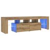 vidaXL TV Cabinet Artisan Oak Engineered Wood, Glass Large TV Cabinet