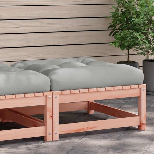 vidaXL Patio Footstool with Cushion Solid Wood Douglas