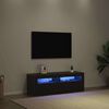 vidaXL TV Cabinet Black Oak 47.24 x 13.78 x 15.75 in Engineered Wood