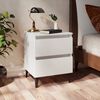 vidaXL Bed Cabinet Set of 2 White Engineered Wood, Metal Medium