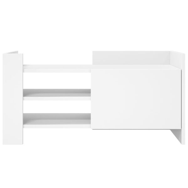 vidaXL TV Cabinet White Engineered wood Medium TV Cabinet Rectangular