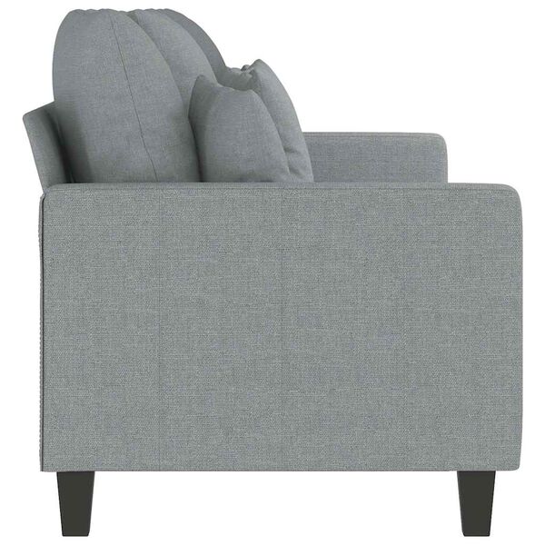 vidaXL 3-Seater Sofa Light Grey 100% Polyester Fabric, Metal, Textilene
