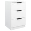 vidaXL Bedside Cabinet White Engineered wood Storage Bedside Cabinet