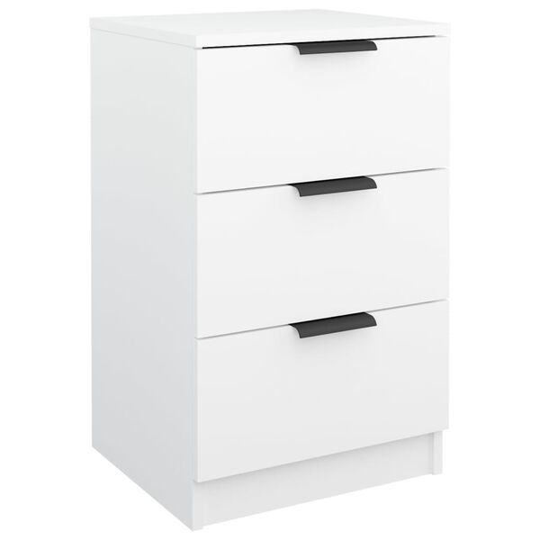 vidaXL Bedside Cabinet White Engineered wood Storage Bedside Cabinet