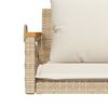 vidaXL Swing Bench with Cushions Beige 42.9x24.4x15.7" Poly Rattan