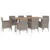 vidaXL Patio Dining Set Set of 8 Gray