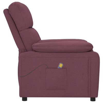 vidaXL Massage Recliner Chair Purple Fabric