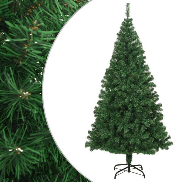 vidaXL Fake Christmas Tree Green PVC, steel 94.5 in Extra Thick Surface