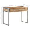 vidaXL Desk Rough Natural Mango Wood and Grey Iron Rough Mango Wood and Iron