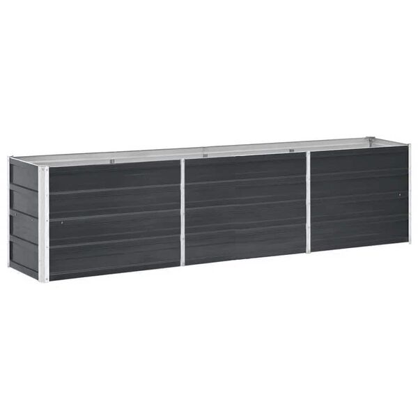 vidaXL Raised Bed Anthracite Galvanized steel 94.5x15.7x17.7 in Durable