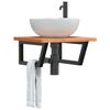 vidaXL Basin Shelf Wall Mounted Steel and Solid Wood Beech