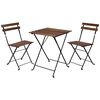 ProGarden Bistro Set Black Acacia wood, metal Small Foldable