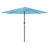 vidaXL Garden Parasol Blue Polyester Fabric Large Collapsible