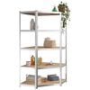 vidaXL 5-Layer Heavy-duty Corner Shelf Silver Steel&Engineered Wood