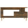 vidaXL Coffee Table Smoked oak Engineered wood, Solid eucalyptus wood