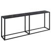 vidaXL Console Table Black Tempered Glass, Powder-Coated Steel Large