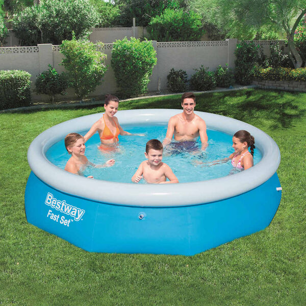 Bestway Swimming Pool Blue PVC, Polyester Standard Collapsible