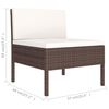vidaXL Garden Lounge Set Brown and Cream White
