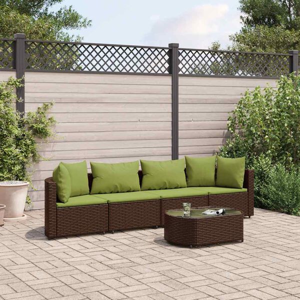 vidaXL Patio Sofa Set Set of 4 Brown