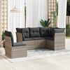 vidaXL Garden Sofa Set Light Grey PE rattan Medium Adjustable Feet