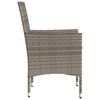 vidaXL Patio Chairs with Cushions 2 pcs Grey Poly Rattan