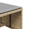 vidaXL Patio Stool Mix Beige PE Rattan, Powder-Coated Steel, Polyester, Foam