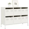 vidaXL Sideboard White Cold-rolled steel Medium Sideboard Rectangular