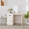 vidaXL Dressing Table White Solid Pine Wood Medium Dressing Table