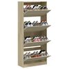 vidaXL Shoe Cabinet Sonoma oak Engineered wood Tall Shoe Cabinet