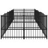 vidaXL Dog Kennel Black Powder-coated Steel Large Durable Dog Kennel
