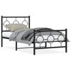 vidaXL Bed Frame Black Powder-Coated Steel Twin Durable Bed Frame