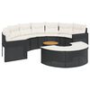 vidaXL Patio Sofa Set Black PE Rattan Large Removable Covers