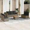 vidaXL Garden Sofa Set Grey PE rattan, powder-coated steel, acacia wood