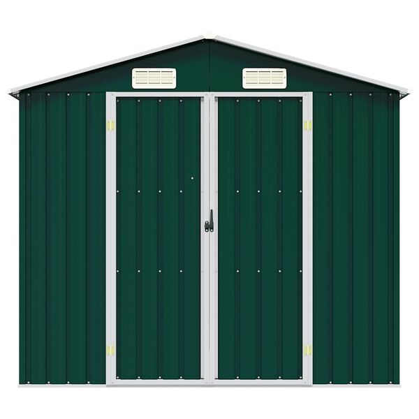 vidaXL Garden Shed Green Galvanized steel 80.7x50.8x72.0 in Durable