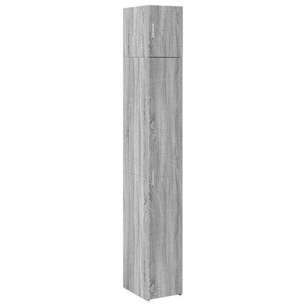 vidaXL Slim Storage Cabinet Gray Sonoma 11.8"x16.7"x88.6" Engineered Wood
