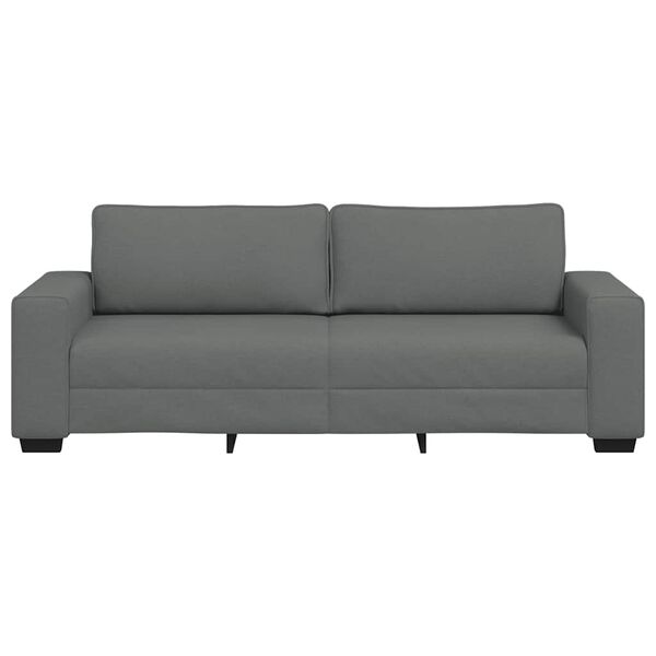 vidaXL 3-seater Sofa Dark grey Polyester, Metal, Plywood, Solid Wood