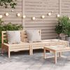 vidaXL Garden Sofa Natural Pine Solid Pine Wood 3-Seater Modular