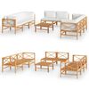vidaXL Garden Lounge Set Cream Fine sanded teak hardwood Modular set