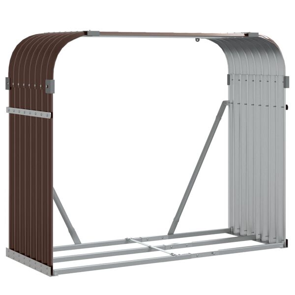 vidaXL Log Holder Brown 47.2"x17.7"x39.4" Galvanized Steel