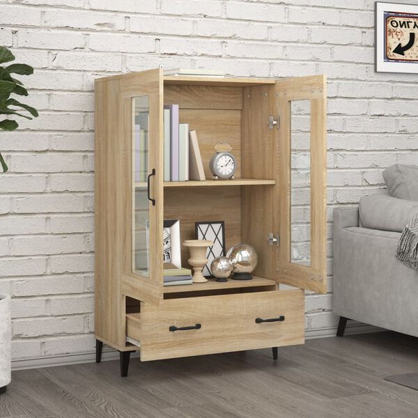 vidaXL Highboard Sonoma Oak 27.6"x12.2"x45.3" Engineered Wood