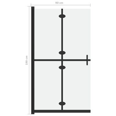 vidaXL Foldable Walk-in Shower Wall Frosted ESG Glass 35.4"x74.8"